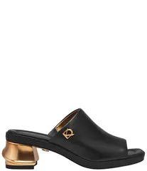 ダナキャラン レディース シューズ サンダル レザー Donna Karan Tinley Leather Slide Sandals Black ブラックのサムネイル