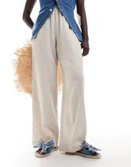 エイソス レディース シューズ サンダル デニム ASOS DESIGN Jem bow espadrille mule sandals in denim DENIM デニムのサムネイル
