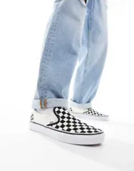 バンズ メンズ シューズ スニーカー Vans SlipOn checkerboard sneakers and Black ブラック