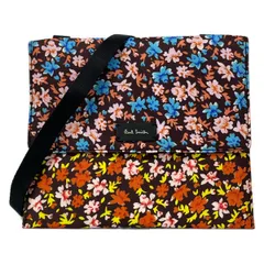 PaulSmith(ポールスミス) 財布 ダークブラウン×ライトブルー×マルチ ショルダーウォレット/花柄
