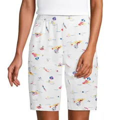 ランズエンド レディース ボトムス ハーフパンツ・ショーツ ショートパンツ Womens Lands End PullOn Chino Bermuda Shorts White Beach Scenic ホワイト