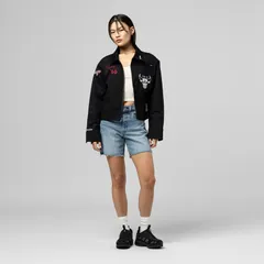 ミッチェルネス メンズ アウター ジャケット・ブルゾン Womens Mitchell Ness Black Chicago Bulls FullZip Mechanic Jacket Bul Blaのサムネイル