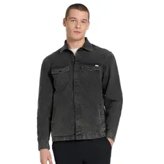 ハーレー メンズ アウター ジャケット・ブルゾン シャツ Mens Hurley Acid Wash Canvashirt Jacket Black ブラックのサムネイル