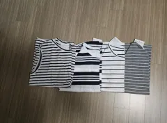 4セット) ストライプ ノースリーブとTシャツコレクション