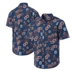 レインスプーナー メンズ トップス Tシャツ ダウン Mens Reyn Spooner Navy Detroitigers Kekai ButtonDown Shirtgr Navy ネイビー