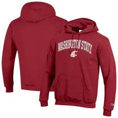 チャンピオン メンズ トップス Tシャツ ロゴ フリース パーカー MensChampion Crimson Washington State Cougars Arched Logo Fleece Pullover Hoodie Wsc Red レッド