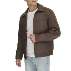 ドッカーズ メンズ アウター ジャケット・ブルゾン レザー フェイクレザー Mens Dockers Faux Leather Bomber Jacket Brown ブラウンのサムネイル
