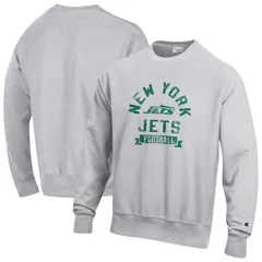 チャンピオン メンズ トップス Tシャツ スウェット フリース Mens Champion Heather Gray New York Jets Reverse Weave Fleece Pullover Sweatshirt Jet Grey グレー