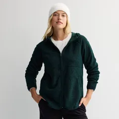Tek Gear レディース アウター ジャケット・ブルゾン Womens Tek Gear Hooded Boucle Jacketernity Green グリーン