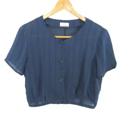トラサルディ ブラウス シャツ 半袖 シアー ブランド トップス レディース Fサイズ ネイビー TRUSSARDI 【中古】のサムネイル