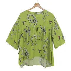 ジユウク カットソー シャツ 7分袖 花柄 ブランド トップス レディース 38サイズ うぐいす色 自由区 【中古】のサムネイル