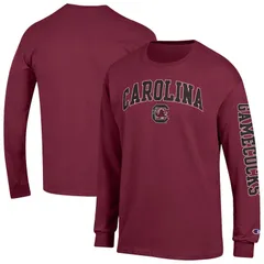 チャンピオン メンズ トップス Tシャツ ロゴ Mens Champion Garnet South Carolina Gamecocks Arch Over Logo 2Hit Long Sleeve TShirt Scred レッド