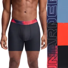 アンダーアーマー メンズ アンダーウェア ボクサーパンツ Mens Under Armour Performance Tech Boxerjock 6Inch Boxer Briefs 3pk Racのサムネイル