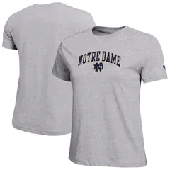 チャンピオン レディース トップス Tシャツ ロゴ Womens Champion Heather Gray Notre Dame Fighting Irish Arched Over Logo TShirt Ntd Grey グレー