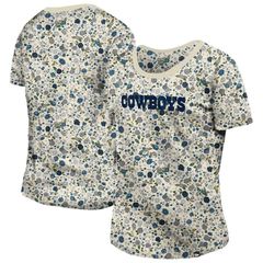 뉴엘라 여성 탑스 티셔츠 플라워 무늬 플라워 Womens New Era Cream Dallas Cowboys Glam Game Floral TShirt Cow Beige 베이지