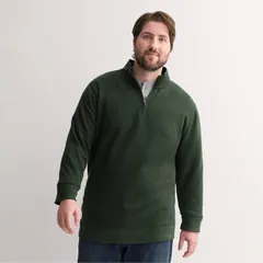 ソノマ メンズ アウター ニット・セーター ハーフジップ トール フリース Big Tall Sonoma Goods For Life Sweater Fleece Quarter Zipullover Pineのサムネイル