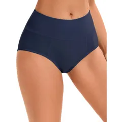 アレグラ ケー レディース アンダーウェア パンツ ハイウエスト コットン ALLEGRA K Womens Cotton High Waistummy Control Underwear Dark Gray Blue グレー