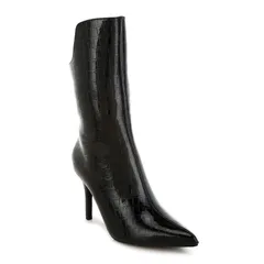 ロンドンラグ レディース シューズ ブーツ・レインブーツ London Rag Kultrus Womens Croco Stiletto MidCalf Boots Black ブラック