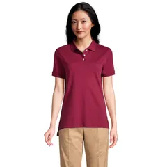 ランズエンド レディース トップス Tシャツ ポロシャツ Womens Lands End School Uniform Classic Short Sleeve Interlock Polo Top Burgundy バーガンディ