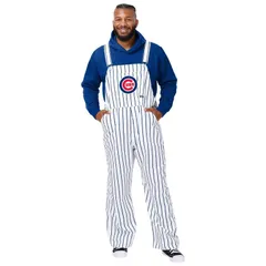 フォコ メンズ ボトムス カジュアルパンツ オーバーオール MensFOCO White Chicago Cubs Pinstripe Bib Overalls Cub White ホワイト