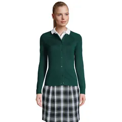 ランズエンド レディース アウター ニット・セーター コットン カーディガン Womens Lands End Cotton Modal Cardigan Sweater Evergreen