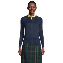 ランズエンド レディース アウター ニット・セーター コットン カーディガン Womens Lands End Cotton Modal Cardigan Sweater Classic Navy ネイビー