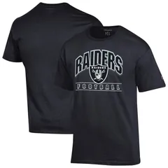 チャンピオン メンズ トップス Tシャツ Mens Champion Black Las Vegas Raiders Football TShirt Lvr Black ブラック