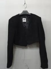 ZARA ブラック ツイード クロップド ジャケット M
