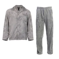 ジョベルティ レディース アンダーウェア ナイトウェア プラスサイズ Gioberti Mens 2pc Super Soft Plush Pajama Set Gray グレー