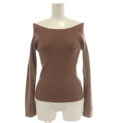 スナイデル SNIDEL ニット カットソー F モカ オフショルダー リブ編み 長袖 /GG ■ECC001