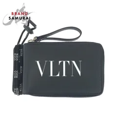 超美品 Valentino Garavani ヴァレンティノ ガラヴァーニ VLTNロゴ ブラック ホワイト レザー 折財布 ラウンドファスナー 506860【中古】のサムネイル