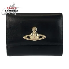 美品 Vivienne Westwood ヴィヴィアンウエストウッド EXECUTIVE ブラック 黒 シルバー金具 折財布 コンパクトウォレット レディース 600054【中古】
