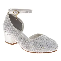 バッジェリーミシュカ レディース シューズ パンプス ヒール Badgley Mischka Sparkle Block Heelittle Kid Girls Dresshoes White ホワイト