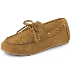 アレグラ ケー レディース シューズ スリッポン・ローファー レース ALLEGRA K Womens Closed Toe Slip on Flats Lace Up Loafers Brown ブラウン