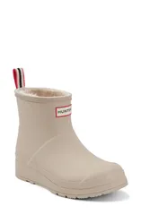 ハンター レディース シューズ ブーツ・レインブーツ Hunter Play Short Faux Shearling Lined Waterproof Rain Boot Light Gray グレー