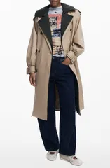 デジグアル レディース アウター ジャケット・ブルゾン コート Desigual Double Lapel Trench Coat Beige ベージュのサムネイル