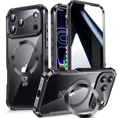 【新品】 【多機能隠しスタンド・マグセーフ対応・覗き見防止】WTAIYUN iPhone 17 Pro Max 用 ケース 全面保護 CDリング 縦横両対応 ワイヤレス充電対応 米軍MIL規格 耐衝撃 高感度タッチ 両面 いphone17 プロマックス カ 0