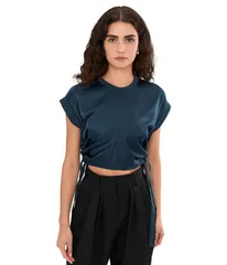 オールセインツ レディース トップス シャツ サテン AllSaints Mira Satin Tee Collegiate Blue ブルーのサムネイル