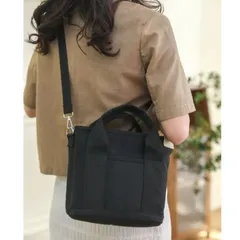 新品 2WAYトートバッグ  ブラック A4対応 帆布 大容量 キャンバスショルダー 仕切り ミニトート 多収納 おでかけ