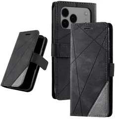 【新品】 UnivoColors iPhone 17 Pro Max 手帳型ケース カード収納 スタンド機能 サイドマグネット TPUケース 軽量 ストラップ付き QI充電対応 横置き機能 防指紋 レンズ保護 全面保護(ブラック) 0