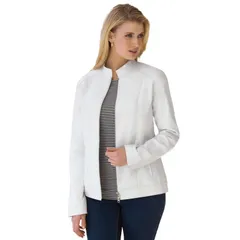 ジェシカロンドン レディース アウター ジャケット・ブルゾン プラスサイズ レザー Jessica London Womens Plusize Zip Front Leather Jacket White ホワイト
