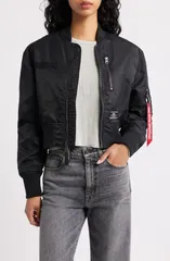アルファインダストリーズ レディース アウター ジャケット・ブルゾン Alpha Industries L2B Gen Crop Flight Jacket Black ブラック