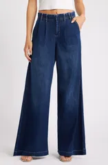 1822 デニム レディース ボトムス デニムパンツ ワイドレッグ ハイウエスト プリーツ ジーンズ 1822 Denim Pleated High Waist Super Wide Leg Jean