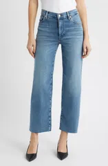 フレーム レディース ボトムス デニムパンツ ストレート アンクル ジーンズ FRAME The Mellow Frayed Ankle Straight Leg Jeans Clue Raw After