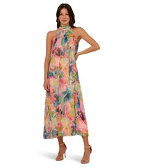 アドリアナ パペル レディース トップス ワンピース シフォン プリント Adrianna Papell Print Chiffon Trapeze Dress Pink Multi ピンク