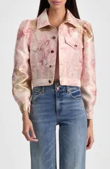 アリス アンド オリビア レディース アウター ジャケット・ブルゾン トール Alice Olivia Lana Metallic Jacquard Puff Shoulder Jacket Englのサムネイル