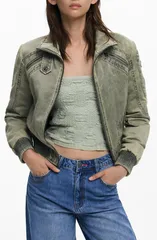 デジグアル レディース アウター ジャケット・ブルゾン Desigual Padded Crop Jacket Medium Gray グレーのサムネイル