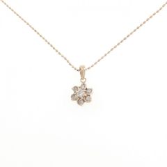 フラワーモチーフダイヤモンドネックレス45cm0.5ct K18PG - メルカリ