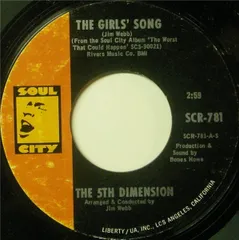 7” Fifth Dimension The Girls Song / Itll Never Be The Same Again SCR781 Soul City /00080