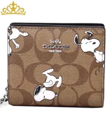 COACH × PEANUTS シグネチャー スヌーピー コンパクトウォレット コーチ 二つ折り財布